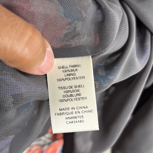 Rebecca Taylor V-Neck Silk Floral Ruffled Sleeve Dress Size 0 - Picture 9 of 9